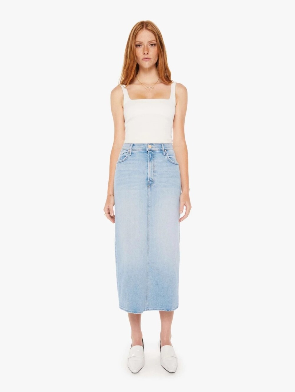 Mother The Pencil Pusher Denim Midi Skirt in Limited Edition - Picture 3 of 8